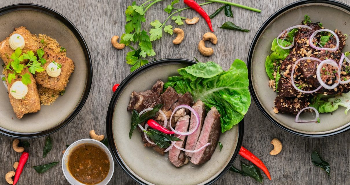 cooked dish on gray bowl